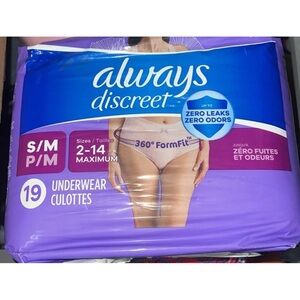 Always Discreet Form Fit Pull Up Underwear for Women 19 Count Size S/M
